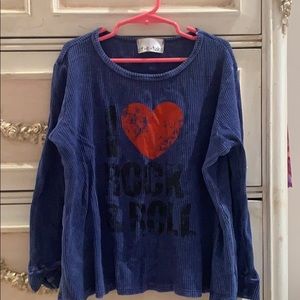 Navy long sleeve waffle Attetudes girls shirt 6x